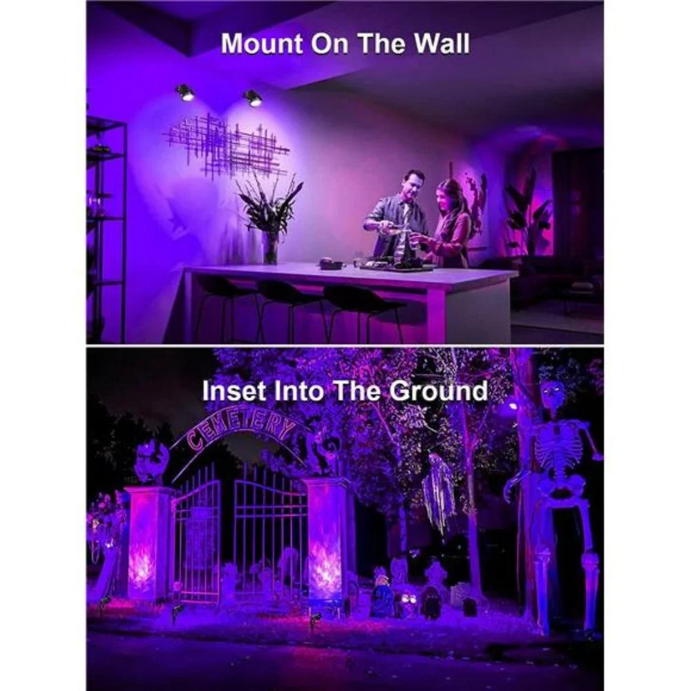 Halloween Black Light Spotlight Outdoor LED Blacklight, 15W Waterproof (1Pack)